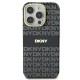 Husa pentru iPhone 16 Pro - DKNY Hardcase Repeat Texture Pattern With Stripe (DKHMP16LHRHSEK) - Black