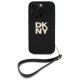 Husa pentru iPhone 16 Pro - DKNY Hardcase Wrist Strap Stock Logo (DKHCP16LPBSWSK) - Black