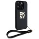 Husa pentru iPhone 16 Pro - DKNY Hardcase Wrist Strap Stock Logo (DKHCP16LPBSWSK) - Black