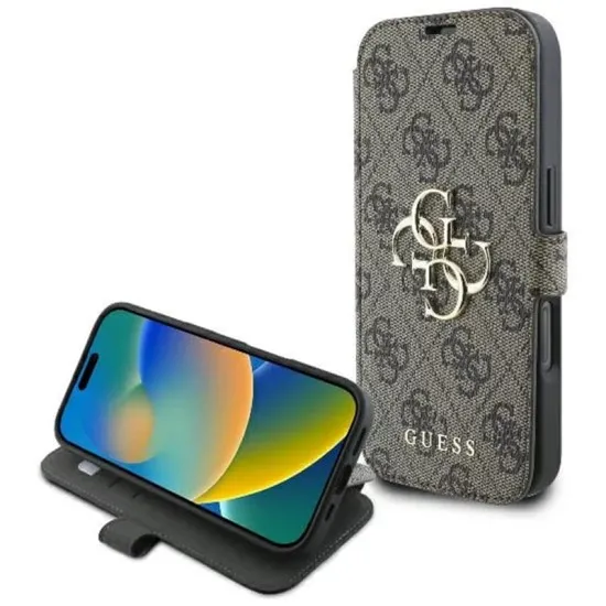 Husa pentru iPhone 16 Pro - Guess Book 4G (GUBKP16L4GMGBR) - Brown Husa pentru iPhone 16 Pro - Guess Book 4G (GUBKP16L4GMGBR) - Brown