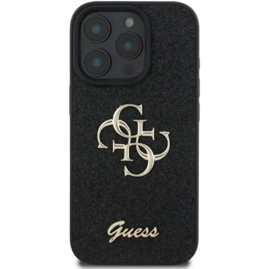 Husa pentru iPhone 16 Pro - Guess Glitter Fixed Big 4G (GUHCP16LHG4SGK) - Black