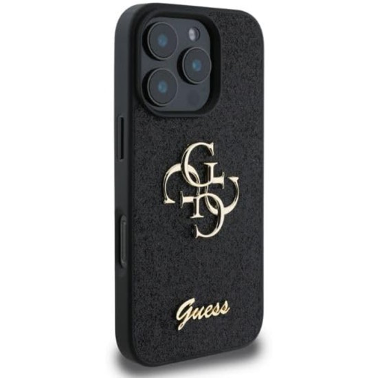 Husa pentru iPhone 16 Pro - Guess Glitter Fixed Big 4G (GUHCP16LHG4SGK) - Black