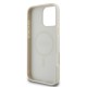 Husa pentru iPhone 16 Pro - Guess Grained Gold Ring MagSafe (GUHMP16LPGHSMME) - Beige