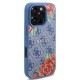 Husa pentru iPhone 16 Pro - Guess Hardcase 4G Flower Print MagSafe (GUHMP16LP4ROPEMCB) - Blue