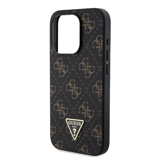 Husa pentru iPhone 16 Pro - Guess Hardcase 4G Triangle Metal Logo (GUHCP16LPG4GPK) - Black