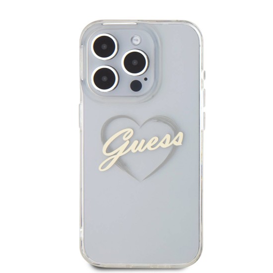 Husa pentru iPhone 16 Pro - Guess Hardcase IML Heart (GUHCP16LHCHGSPT) - Clear