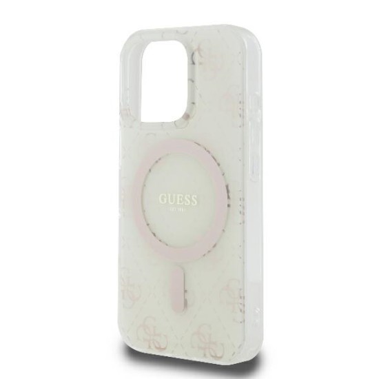 Husa pentru iPhone 16 Pro - Guess IML 4G Background MagSafe (GUHMP16LH4DTEH) - White