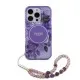Husa pentru iPhone 16 Pro - Guess IML Flowers with Pearl Strap MagSafe (GUHMP16LHFWBRCESU) - Purple Husa pentru iPhone 16 Pro - Guess IML Flowers with Pearl Strap MagSafe (GUHMP16LHFWBRCESU) - Purple