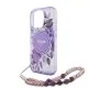 Husa pentru iPhone 16 Pro - Guess IML Flowers with Pearl Strap MagSafe (GUHMP16LHFWBRCESU) - Purple Husa pentru iPhone 16 Pro - Guess IML Flowers with Pearl Strap MagSafe (GUHMP16LHFWBRCESU) - Purple