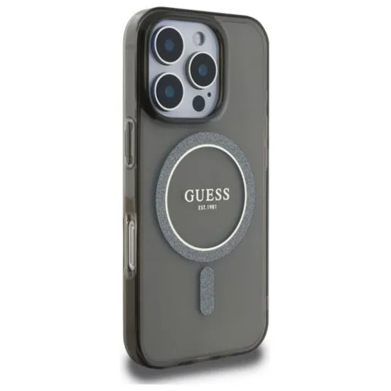 Husa pentru iPhone 16 Pro - Guess IML Glitter Circle MagSafe MagSafe (GUHMP16LHFGEREK) - Black Husa pentru iPhone 16 Pro - Guess IML Glitter Circle MagSafe MagSafe (GUHMP16LHFGEREK) - Black