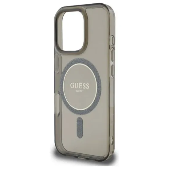 Husa pentru iPhone 16 Pro - Guess IML Glitter Circle MagSafe MagSafe (GUHMP16LHFGEREK) - Black Husa pentru iPhone 16 Pro - Guess IML Glitter Circle MagSafe MagSafe (GUHMP16LHFGEREK) - Black