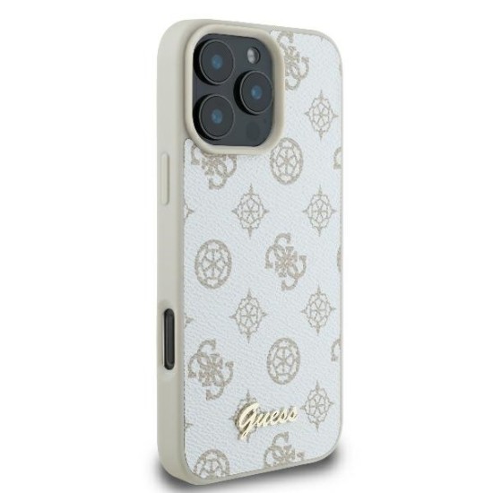 Husa pentru iPhone 16 Pro - Guess Peony Script MagSafe (GUHMP16LPGPYSH) - White