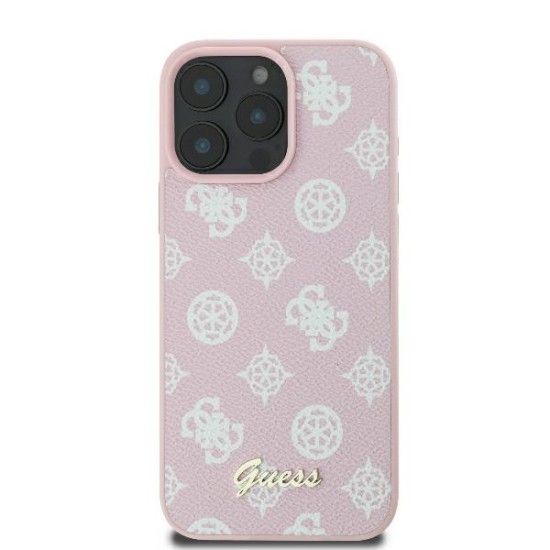 Husa pentru iPhone 16 Pro - Guess Peony Script MagSafe (GUHMP16LPGPYSP) - Pink