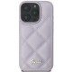 Husa pentru iPhone 16 Pro - Guess Quilted Metal Logo (GUHCP16LPSQSQSU) - Light Purple