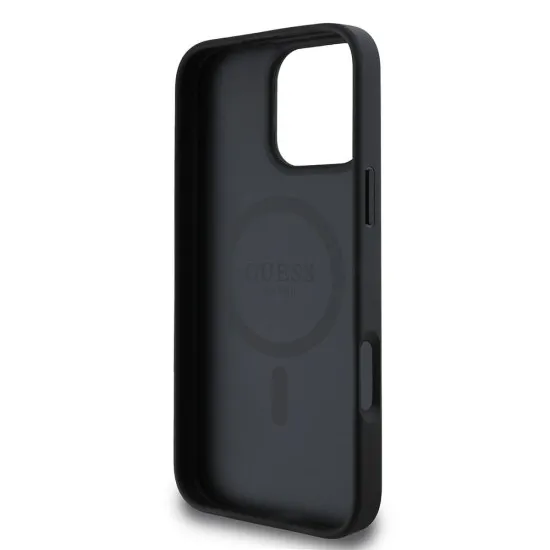 Husa pentru iPhone 16 Pro - Guess Saffiano Classic Logo MagSafe (GUHMP16LPSAHMCK) - Black Husa pentru iPhone 16 Pro - Guess Saffiano Classic Logo MagSafe (GUHMP16LPSAHMCK) - Black