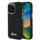 Husa pentru iPhone 16 Pro - Guess Silicone Script Metal Logo & Frame (GUHCP16LSMBSLK) - Black Husa pentru iPhone 16 Pro - Guess Silicone Script Metal Logo & Frame (GUHCP16LSMBSLK) - Black