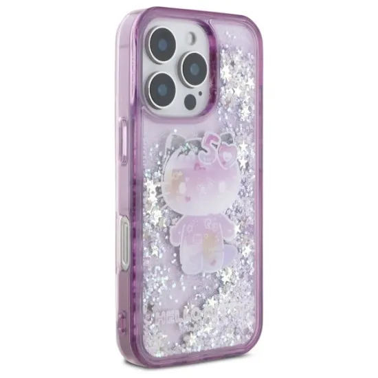 Husa pentru iPhone 16 Pro - Hello Kitty Hardcase Liquid Glitter 50TH Anniversary Party (HKHCP16LL50PPU) - Purple Husa pentru iPhone 16 Pro - Hello Kitty Hardcase Liquid Glitter 50TH Anniversary Party (HKHCP16LL50PPU) - Purple