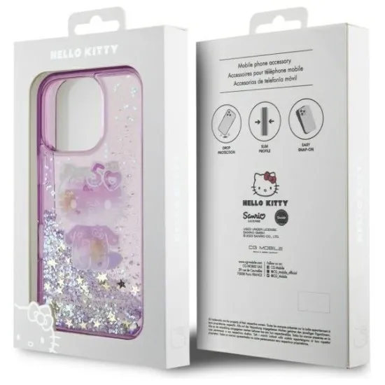 Husa pentru iPhone 16 Pro - Hello Kitty Hardcase Liquid Glitter 50TH Anniversary Party (HKHCP16LL50PPU) - Purple Husa pentru iPhone 16 Pro - Hello Kitty Hardcase Liquid Glitter 50TH Anniversary Party (HKHCP16LL50PPU) - Purple