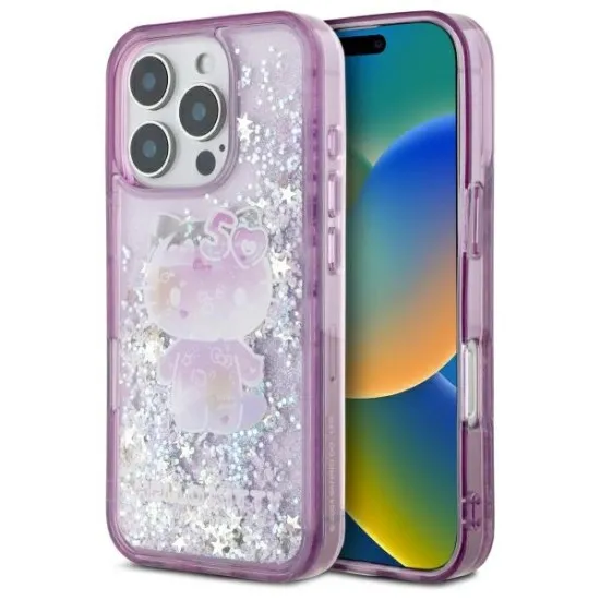 Husa pentru iPhone 16 Pro - Hello Kitty Hardcase Liquid Glitter 50TH Anniversary Party (HKHCP16LL50PPU) - Purple Husa pentru iPhone 16 Pro - Hello Kitty Hardcase Liquid Glitter 50TH Anniversary Party (HKHCP16LL50PPU) - Purple
