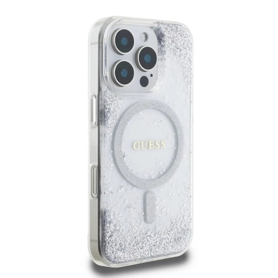 Husa pentru iPhone 16 Pro - IML Glitter Gradient MagSafe (GUHMP16LRGRGES) - Silver