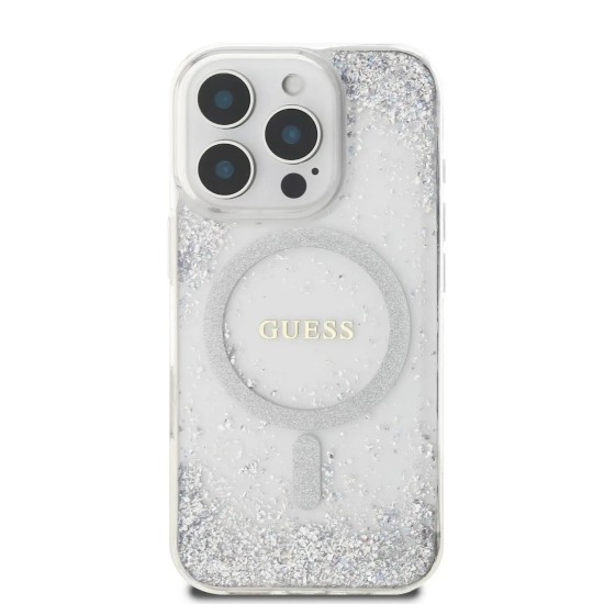 Husa pentru iPhone 16 Pro - IML Glitter Gradient MagSafe (GUHMP16LRGRGES) - Silver