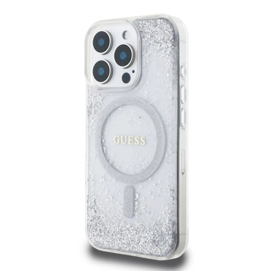 Husa pentru iPhone 16 Pro - IML Glitter Gradient MagSafe (GUHMP16LRGRGES) - Silver