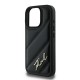 Husa pentru iPhone 16 Pro - Karl Lagerfeld Diagonal Quilted Script (KLHCP16LPQDSMGK) - Black