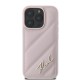 Husa pentru iPhone 16 Pro - Karl Lagerfeld Diagonal Quilted Script (KLHCP16LPQDSMGP) - Pink