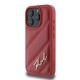 Husa pentru iPhone 16 Pro - Karl Lagerfeld Diagonal Quilted Script (KLHCP16LPQDSMGR) - Red