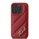 Husa pentru iPhone 16 Pro - Karl Lagerfeld Diagonal Quilted Script (KLHCP16LPQDSMGR) - Red