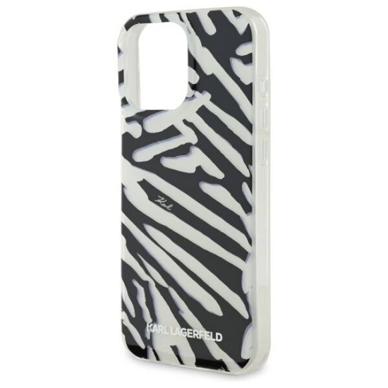 Husa pentru iPhone 16 Pro - Karl Lagerfeld IML Luxury (KLHCP16LHZBPKCCK) - Zebra Pattern&Cord