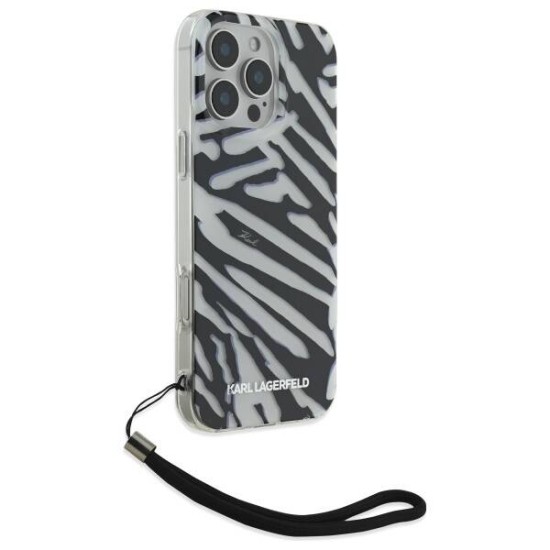 Husa pentru iPhone 16 Pro - Karl Lagerfeld IML Luxury (KLHCP16LHZBPKCCK) - Zebra Pattern&Cord