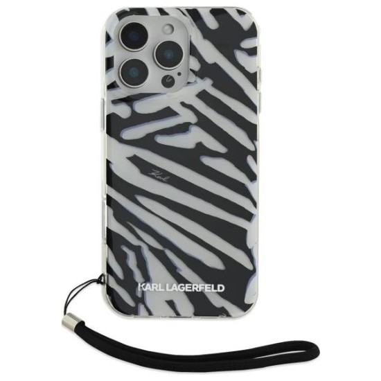 Husa pentru iPhone 16 Pro - Karl Lagerfeld IML Luxury (KLHCP16LHZBPKCCK) - Zebra Pattern&Cord