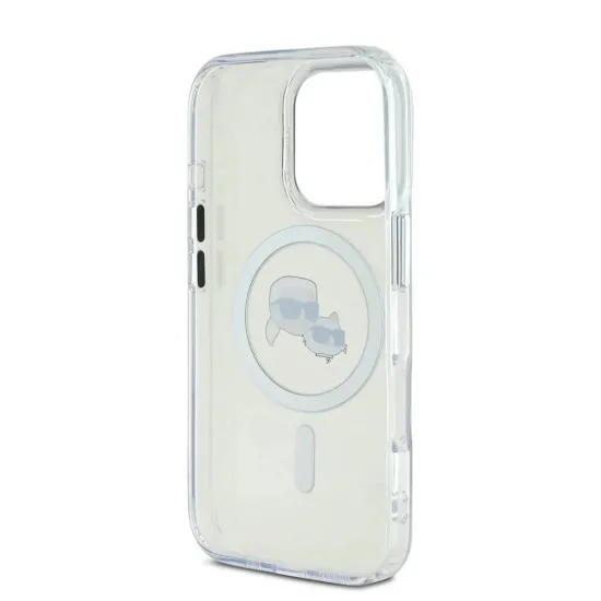 Husa pentru iPhone 16 Pro - Karl Lagerfeld IML MagSafe (KLHMP16LHLSKCH) - White Metal Karl&Choupette Head Husa pentru iPhone 16 Pro - Karl Lagerfeld IML MagSafe (KLHMP16LHLSKCH) - White Metal Karl&Choupette Head