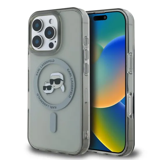 Husa pentru iPhone 16 Pro - Karl Lagerfeld IML MagSafe (KLHMP16LHLSKCK) - Metal Karl&Choupette Head Husa pentru iPhone 16 Pro - Karl Lagerfeld IML MagSafe (KLHMP16LHLSKCK) - Metal Karl&Choupette Head
