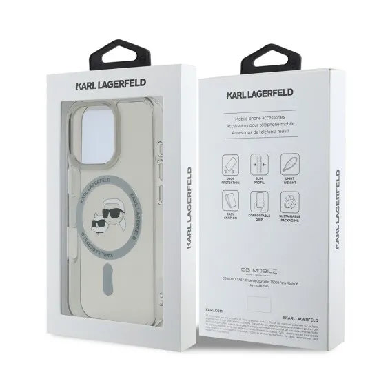 Husa pentru iPhone 16 Pro - Karl Lagerfeld IML MagSafe (KLHMP16LHLSKCK) - Metal Karl&Choupette Head Husa pentru iPhone 16 Pro - Karl Lagerfeld IML MagSafe (KLHMP16LHLSKCK) - Metal Karl&Choupette Head