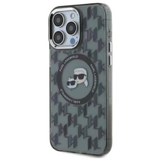 Husa pentru iPhone 16 Pro - Karl Lagerfeld IML MagSafe (KLHMP16LHMCKMHK) - Monogram Karl&Choupette Head