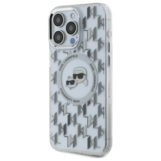 Husa pentru iPhone 16 Pro - Karl Lagerfeld IML MagSafe (KLHMP16LHMCKMHT) - Clear Monogram Karl&Choupette Head