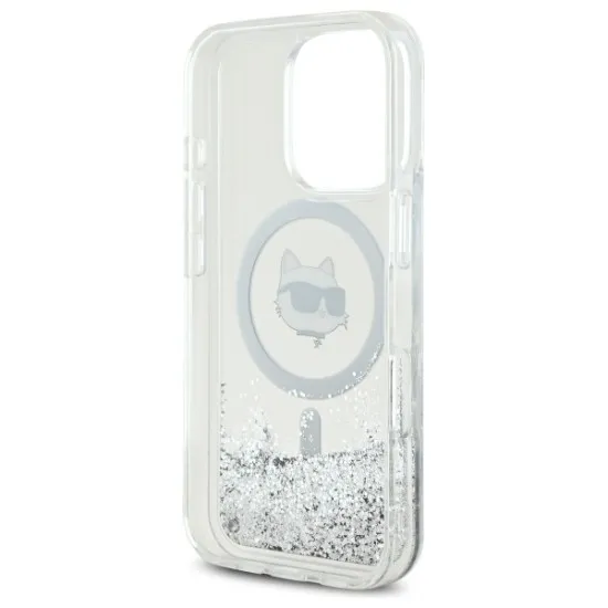 Husa pentru iPhone 16 Pro - Karl Lagerfeld Liquid Glitter MagSafe (KLHMP16LLGCHSGH) - Transparent Choupette Head Husa pentru iPhone 16 Pro - Karl Lagerfeld Liquid Glitter MagSafe (KLHMP16LLGCHSGH) - Transparent Choupette Head