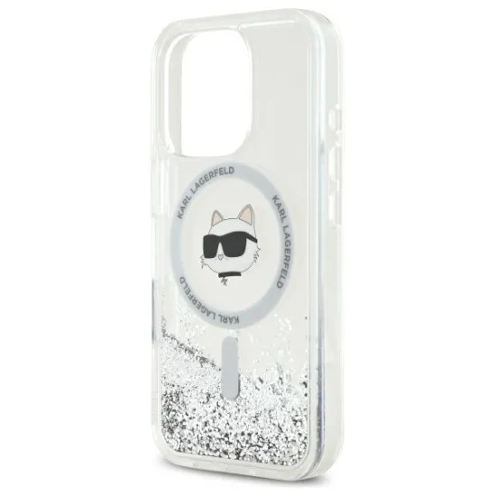 Husa pentru iPhone 16 Pro - Karl Lagerfeld Liquid Glitter MagSafe (KLHMP16LLGCHSGH) - Transparent Choupette Head Husa pentru iPhone 16 Pro - Karl Lagerfeld Liquid Glitter MagSafe (KLHMP16LLGCHSGH) - Transparent Choupette Head