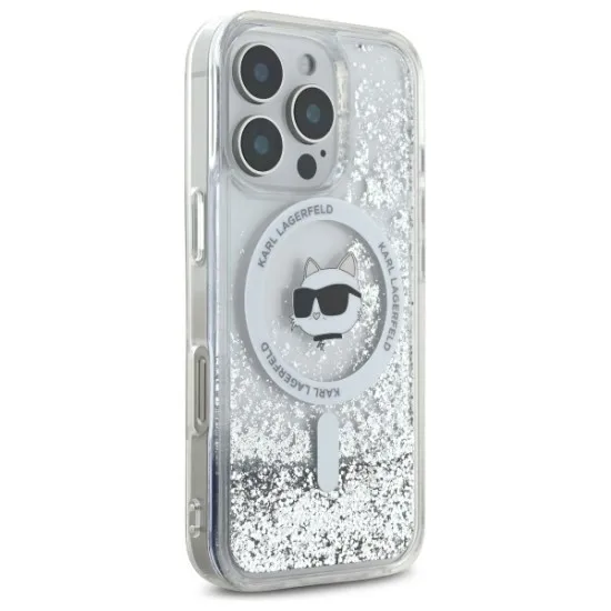 Husa pentru iPhone 16 Pro - Karl Lagerfeld Liquid Glitter MagSafe (KLHMP16LLGCHSGH) - Transparent Choupette Head Husa pentru iPhone 16 Pro - Karl Lagerfeld Liquid Glitter MagSafe (KLHMP16LLGCHSGH) - Transparent Choupette Head