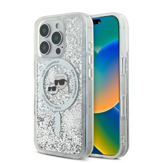 Husa pentru iPhone 16 Pro - Karl Lagerfeld Liquid Glitter MagSafe (KLHMP16LLGKCSGH) - Clear Karl&Choupette Head Husa pentru iPhone 16 Pro - Karl Lagerfeld Liquid Glitter MagSafe (KLHMP16LLGKCSGH) - Clear Karl&Choupette Head