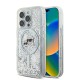 Husa pentru iPhone 16 Pro - Karl Lagerfeld Liquid Glitter MagSafe (KLHMP16LLGKCSGH) - Clear Karl&Choupette Head