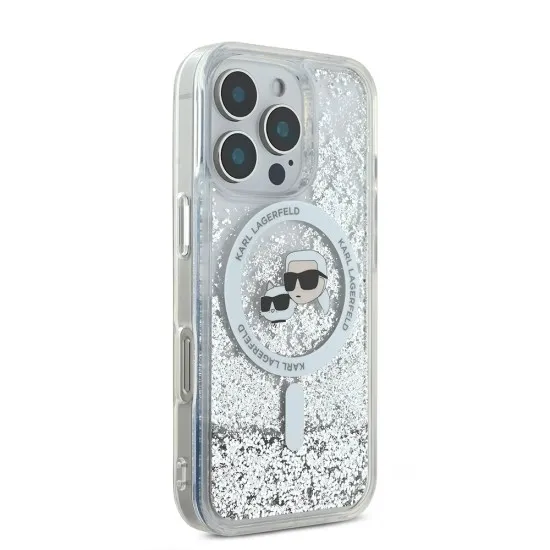 Husa pentru iPhone 16 Pro - Karl Lagerfeld Liquid Glitter MagSafe (KLHMP16LLGKCSGH) - Clear Karl&Choupette Head Husa pentru iPhone 16 Pro - Karl Lagerfeld Liquid Glitter MagSafe (KLHMP16LLGKCSGH) - Clear Karl&Choupette Head