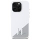 Husa pentru iPhone 16 Pro - Karl Lagerfeld Silicone MagSafe (KLHMP16LSCMKMPCH) - White Shadow Metal Initial