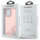 Husa pentru iPhone 16 Pro - Karl Lagerfeld Silicone MagSafe (KLHMP16LSCMKMPCP) - Pink Shadow Metal Initial