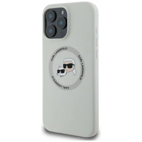 Husa pentru iPhone 16 Pro - Karl Lagerfeld Silicone MagSafe (KLHMP16LSKCHTCE) - Beige Karl&Choupette Head Husa pentru iPhone 16 Pro - Karl Lagerfeld Silicone MagSafe (KLHMP16LSKCHTCE) - Beige Karl&Choupette Head