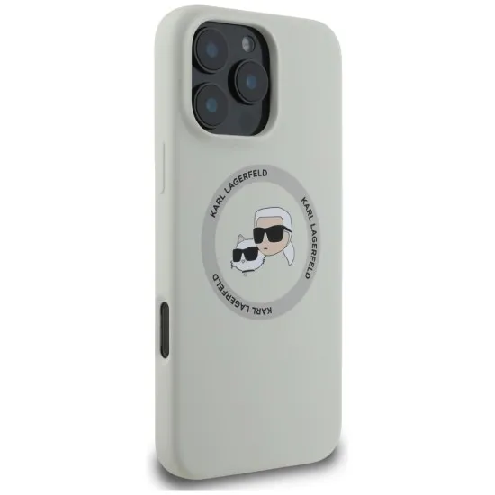 Husa pentru iPhone 16 Pro - Karl Lagerfeld Silicone MagSafe (KLHMP16LSKCHTCE) - Beige Karl&Choupette Head Husa pentru iPhone 16 Pro - Karl Lagerfeld Silicone MagSafe (KLHMP16LSKCHTCE) - Beige Karl&Choupette Head