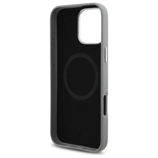 Husa pentru iPhone 16 Pro Max - BMW Leather Sign Full Wrapped Metal MagSafe (BMHMP16X23PUFWG) - Grey