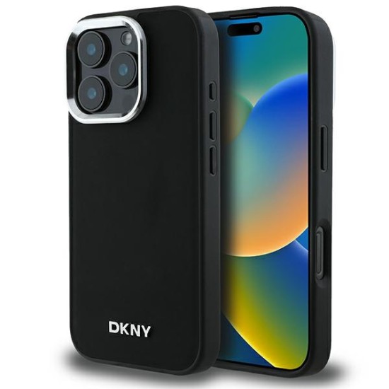 Husa pentru iPhone 16 Pro Max - DKNY Hardcase Plain Silver Logo MagSafe (DKHMP16XPSCMCLK) - Black